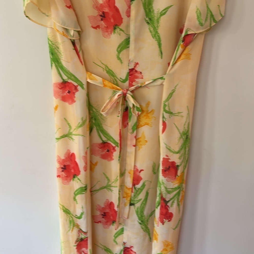 J. Stevens Woman by Carol Escritor Yellow W/Flowers Full Length Dress Size 22 W - Picture 9 of 10